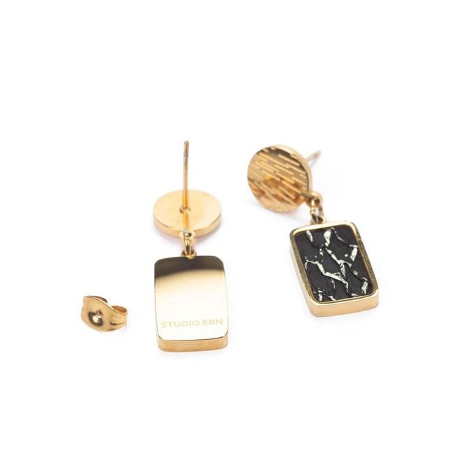 Hovedbilde Studio EBN - Drop Earrings Gold - Black Metallic