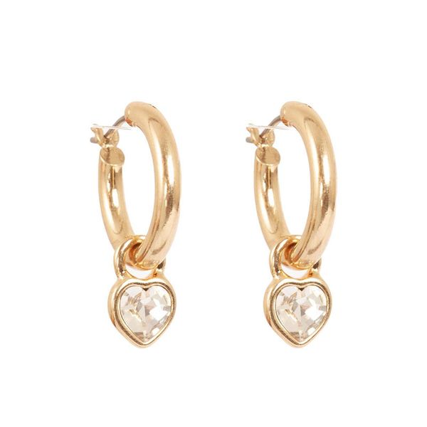 Bilde av A&C - Funky Hearts hoops med hjerte - Crystal