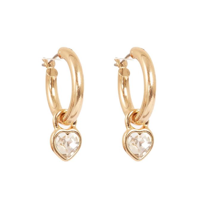 Hovedbilde A&C - Funky Hearts hoops med hjerte - Crystal