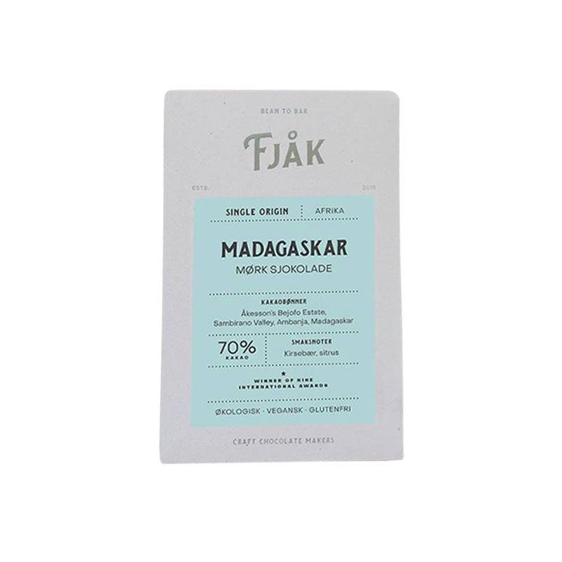 Fjåk Sjokolade - Madagaskar 70 % - Mørk sjokolade