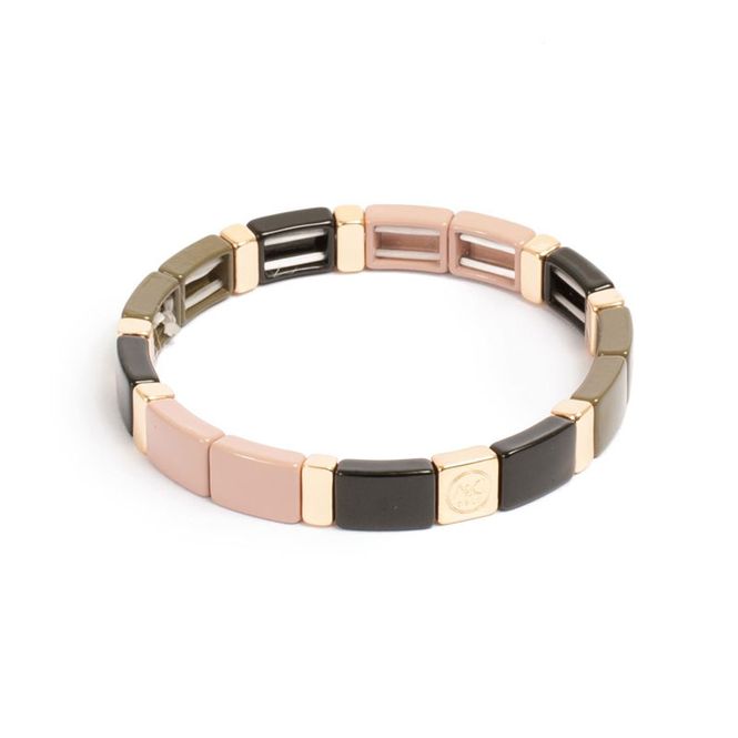 Hovedbilde A&C - Emaljert armbånd 18 cm - Khaki
