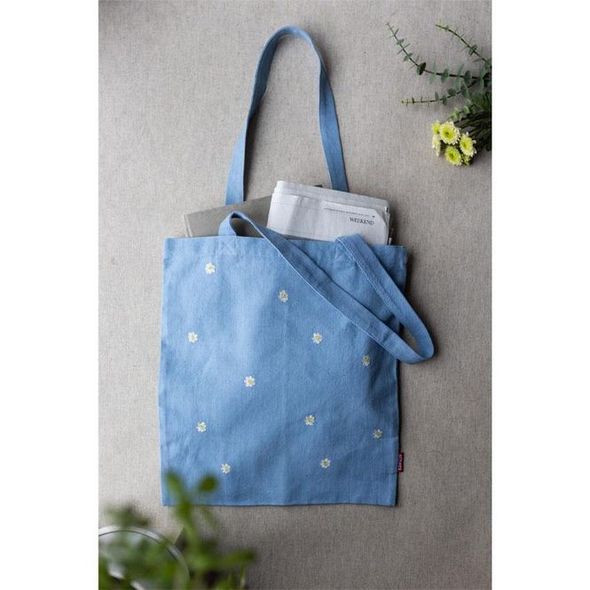 Hovedbilde Others - Håndbrodert handlenett lys blå