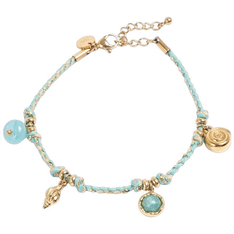 A&C - Happy Life armbånd med charms turquoise