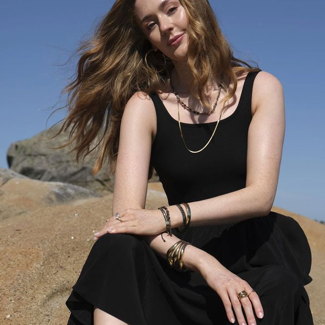 Hovedbilde A&C - Celestial armbånd med sorte stener