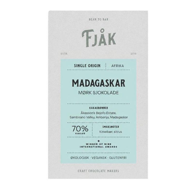 Fjåk Sjokolade - Madagaskar 70 % mørk sjokolade