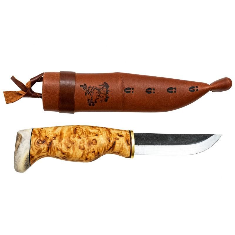 Wood Jewel - Kniv bred i masurbjørk og reinhorn