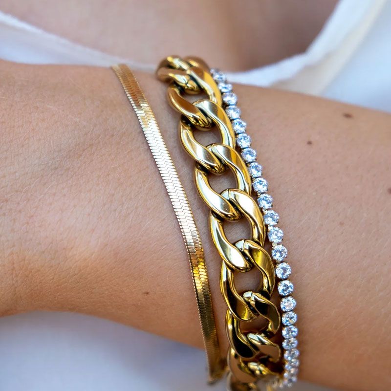 A&C - Snake Chain armbånd unisex - Steel 14K