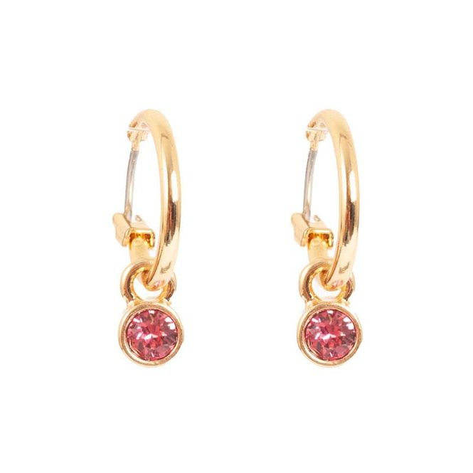 Hovedbilde A&C - Crystal Hoops små øreringer - Rose G