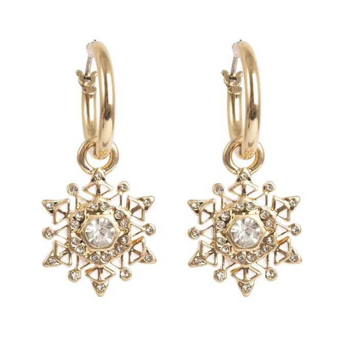 Hovedbilde A&C - Snowflake øreringer med charm - G