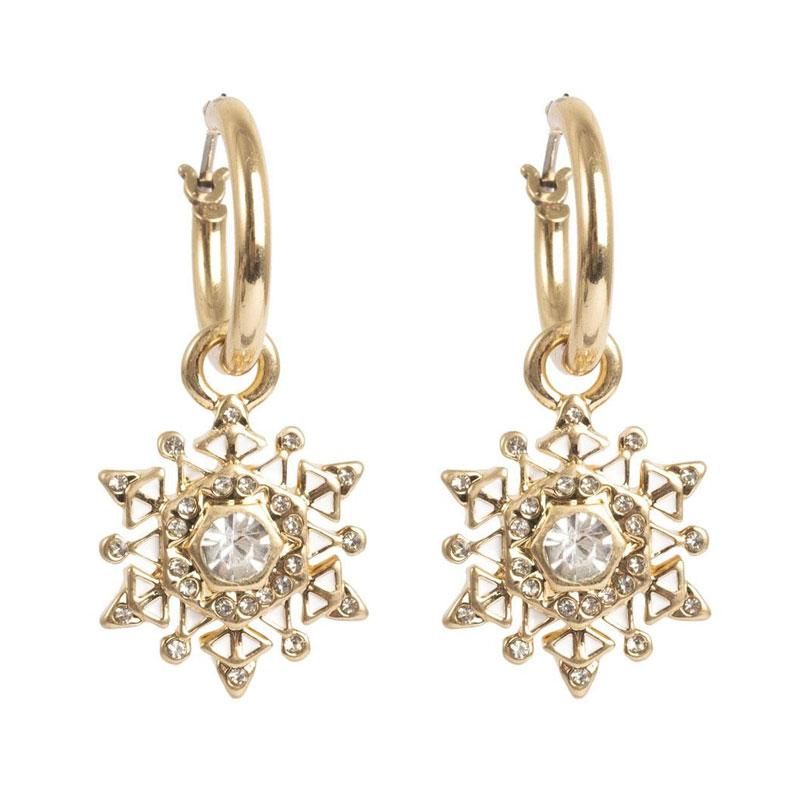 A&C - Snowflake øreringer med charm - G