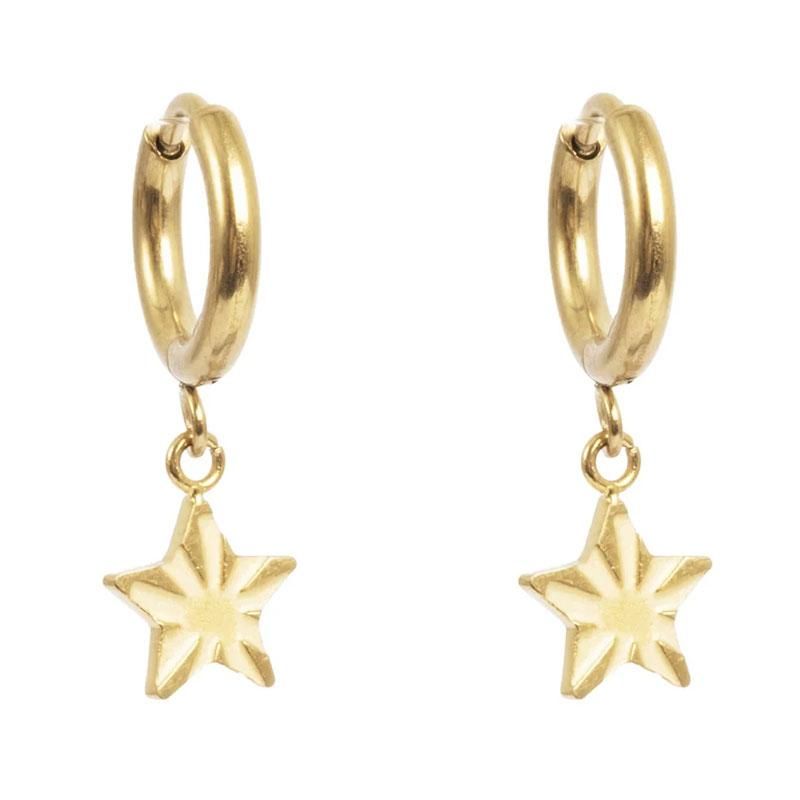 A&C - Små hoops med stjerne - Steel 14K