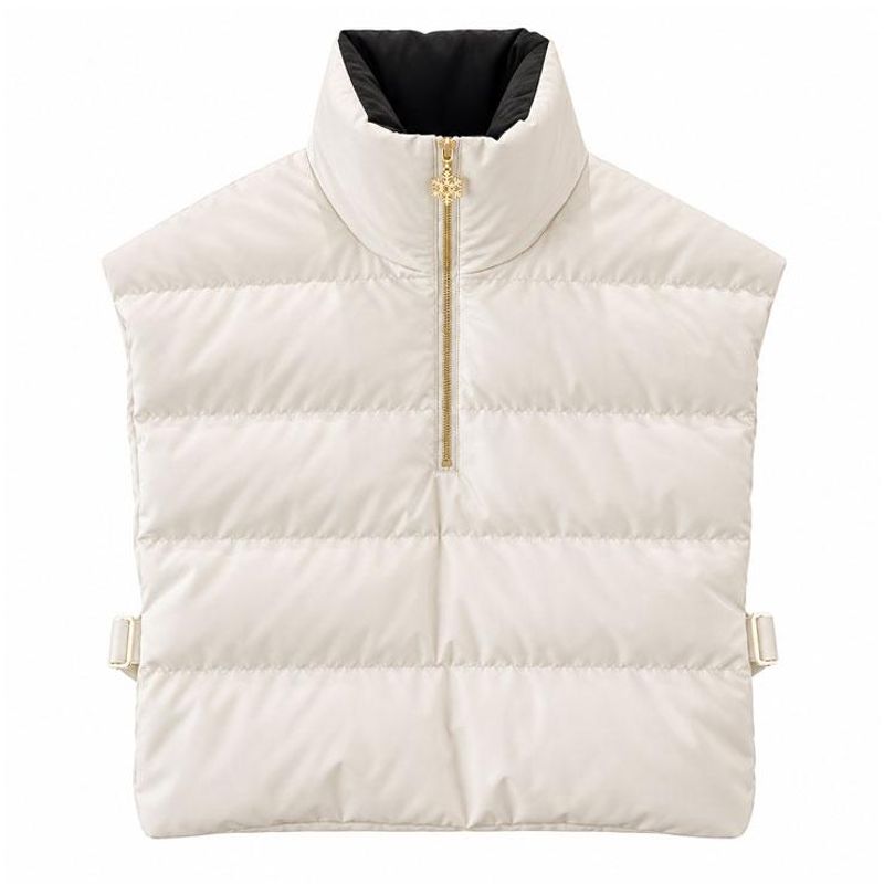 THOQ - Vest kort dun naturhvit