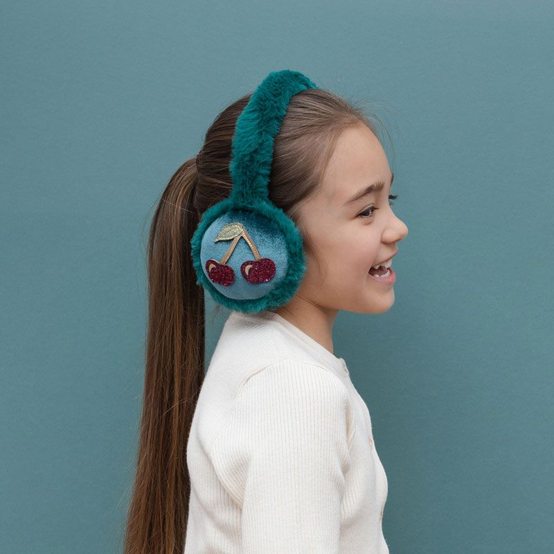 Mimi & Lula - Earmuffs - Teal Cherries
