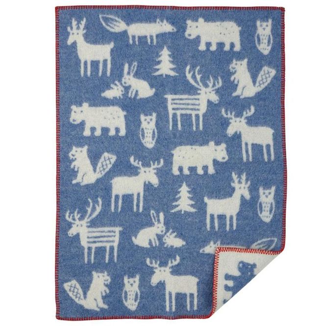Hovedbilde Klippan - Forest ullpledd barn - Blue