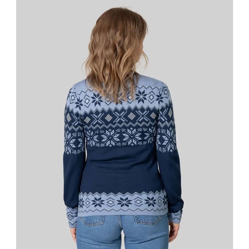 Scand. Ex. - Strikket jakke zip dame - Marineblå/støvblå