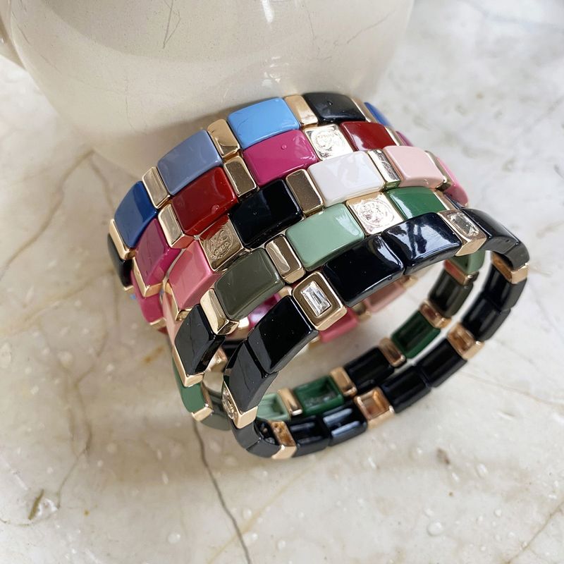 A&C - Emaljert armbånd 18.5 cm - Evergreen