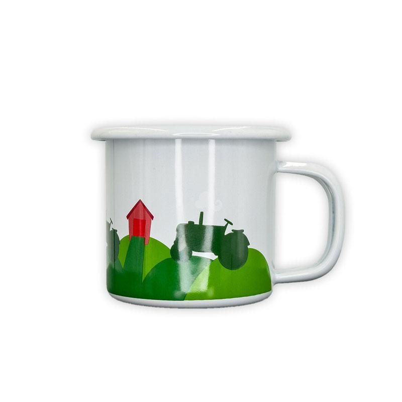 Blafre - Emaljekopp 2.5 dl - Traktor og låve