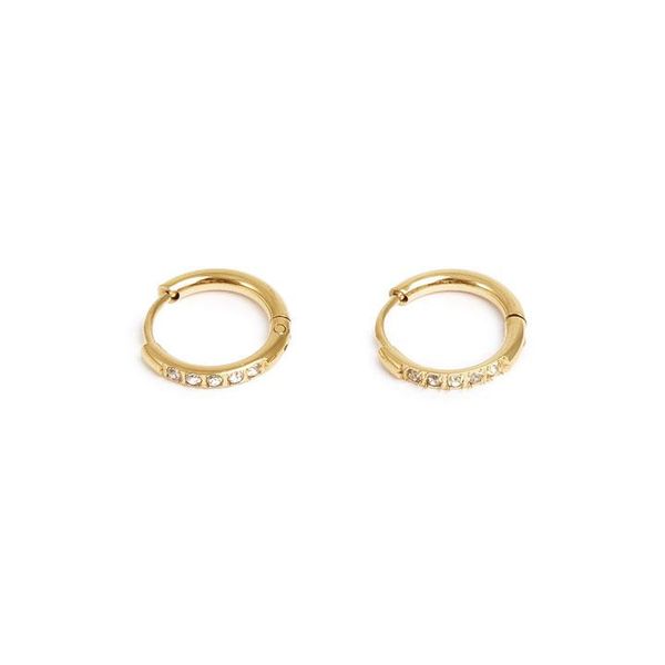 Bilde av A&C - Små øreringer med cz - Steel 14K