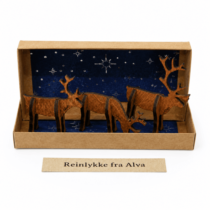 Alva - 3 små rein i bjørk - Lys