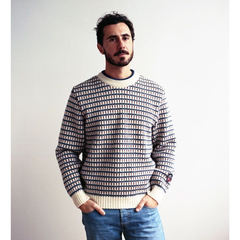 Norlender - Hammerfest genser - Offwhite/blå